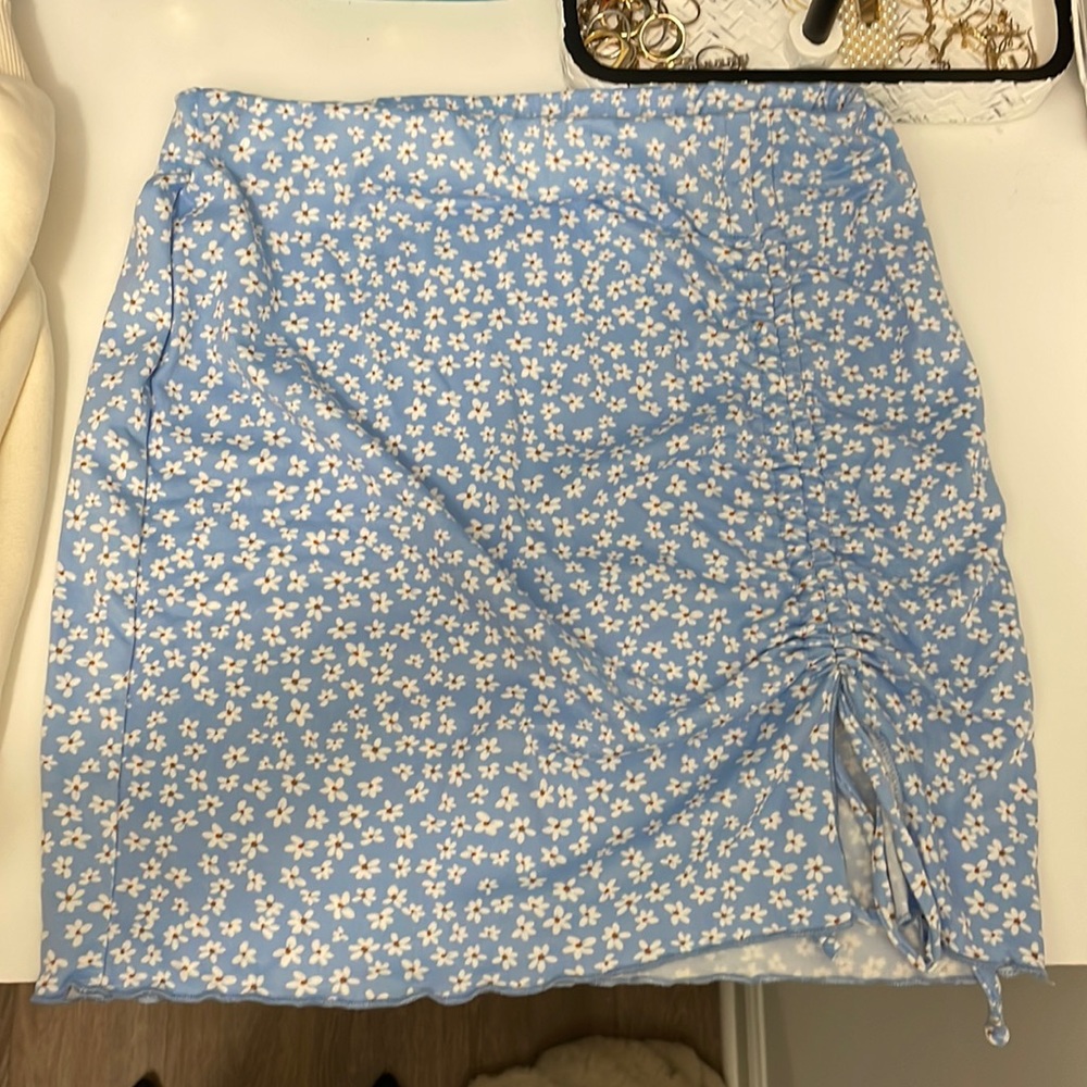 Cute baby blue floral skirt